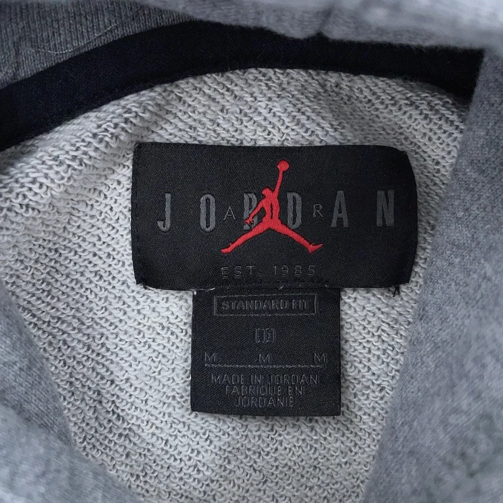 Nike Air Jordan Hoodie Mens Medium Standard Fit‎ Gray Jumpman Graphic Sweatshirt